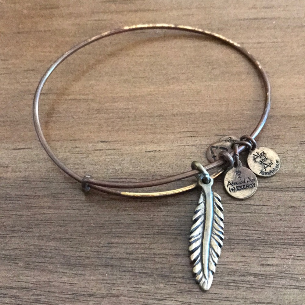 Alex + Ani Feather Gold Bangle Bracelet